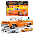 Mattel Brick Shop Hot Wheels Custom ’62 Chevy Pickup Building Toy Kit (858 Pieces), For Collectors