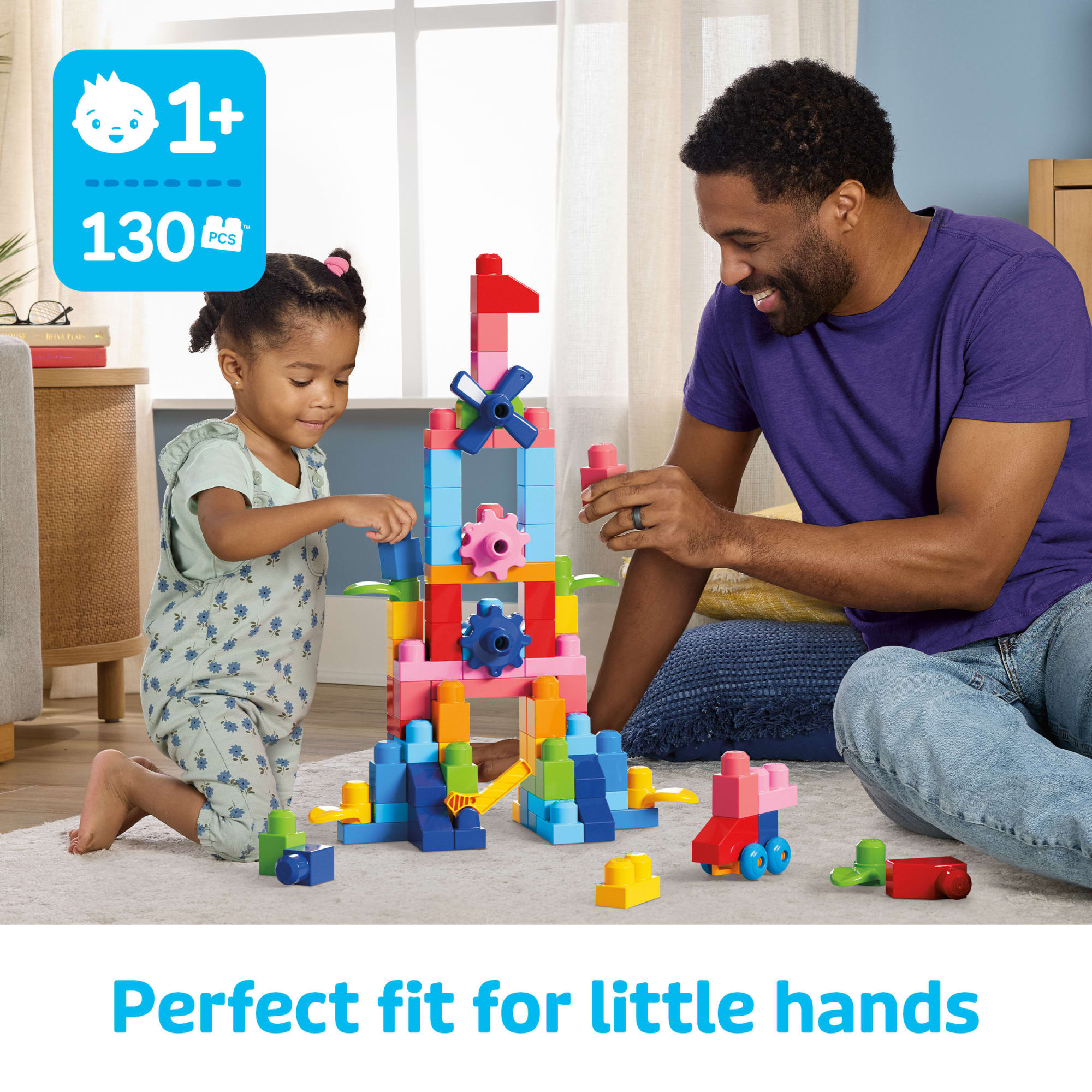 MEGA BLOKS First Builders Big Bag Of Blocks Toy Blocks With Storage Bag (130 Pieces) For Toddler