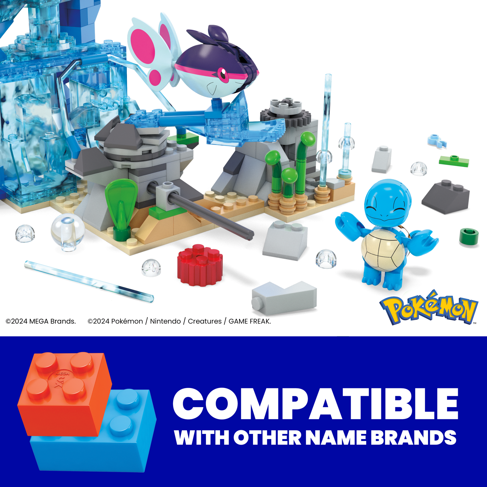 MEGA Pokémon Aquatic Adventure Building Toy Kit, With 3 Action Figures (319 Pieces) For Kids