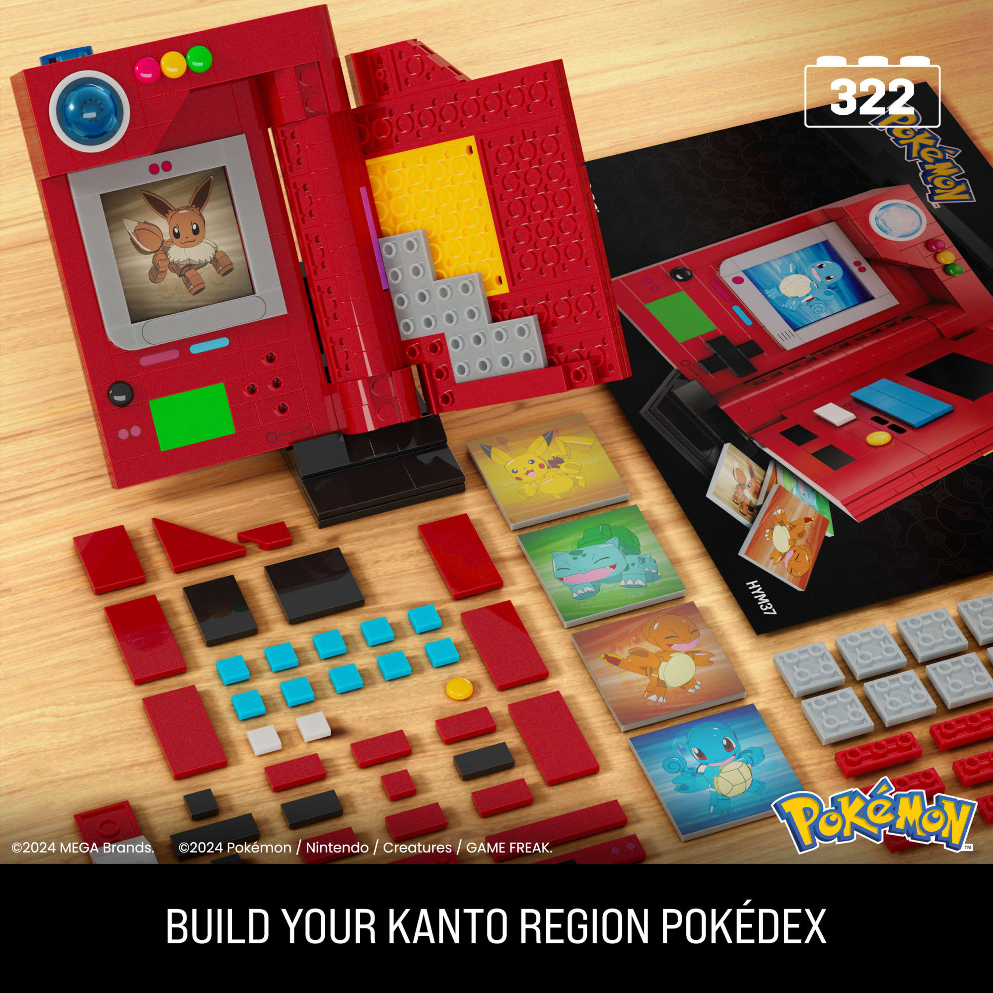 MEGA Pokémon Kanto Region Pokédex Building Kit (322Pieces) For Collectors