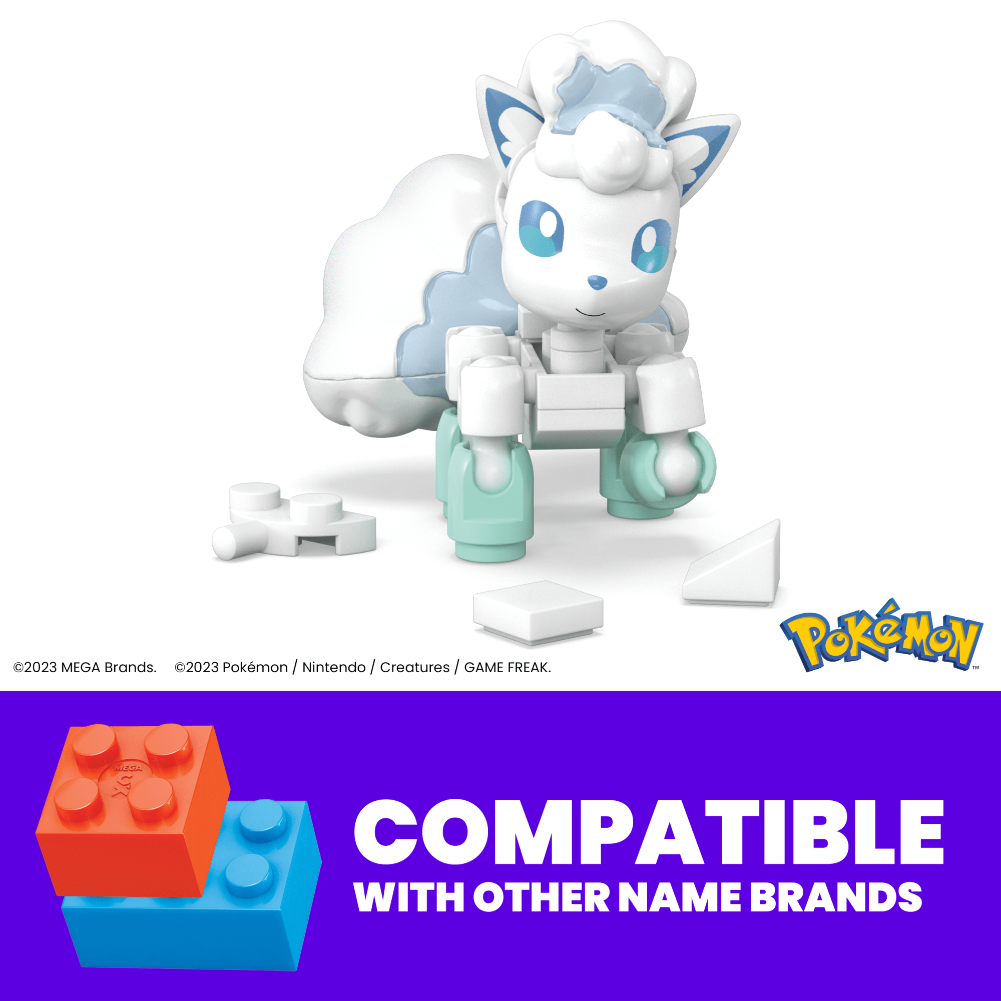 MEGA Pokémon Alolan Vulpix Building Toy Kit, Poseable Action Figure (28 Pieces) For Kids
