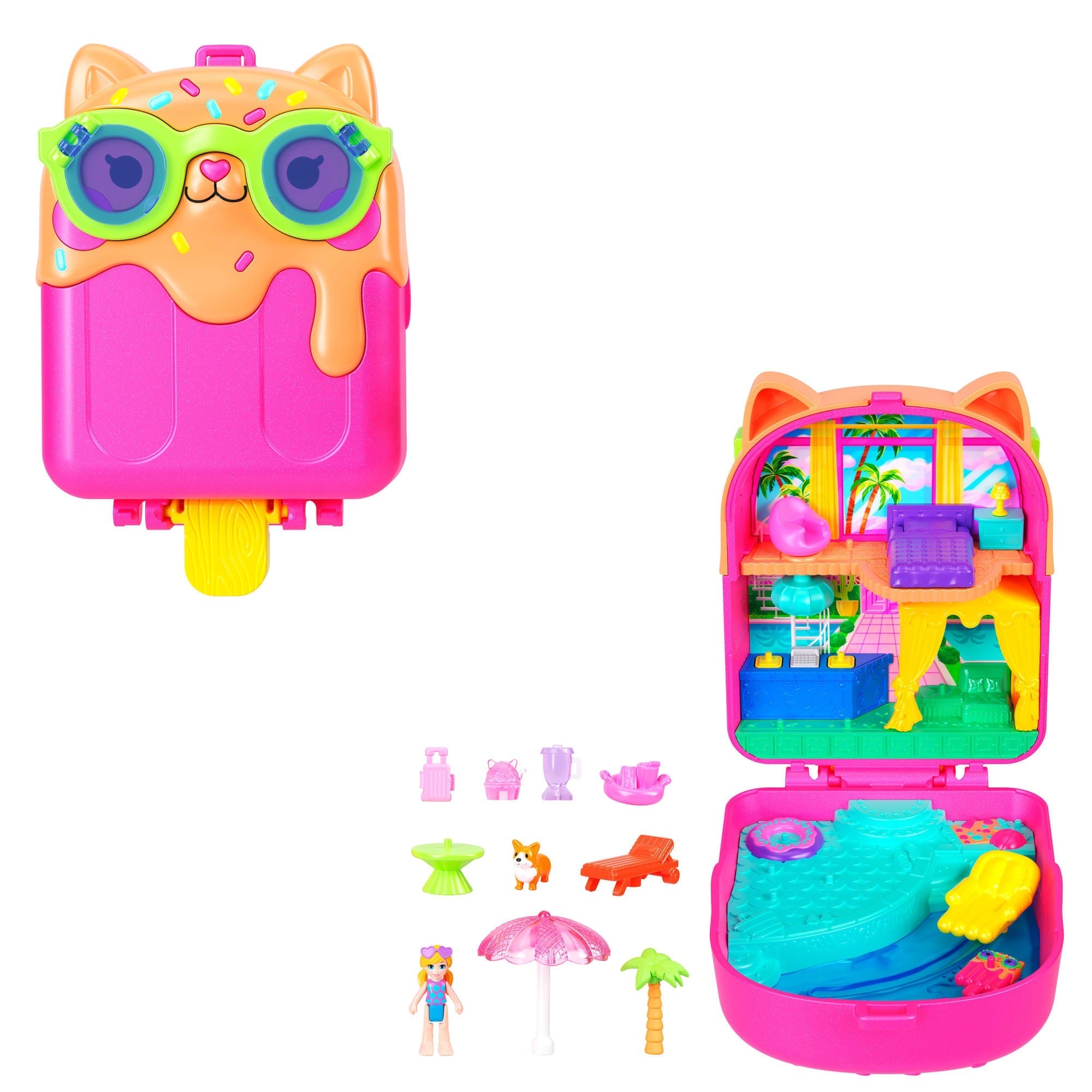 Polly Pocket Set de Juego Compacto Resort Paleta Gatito