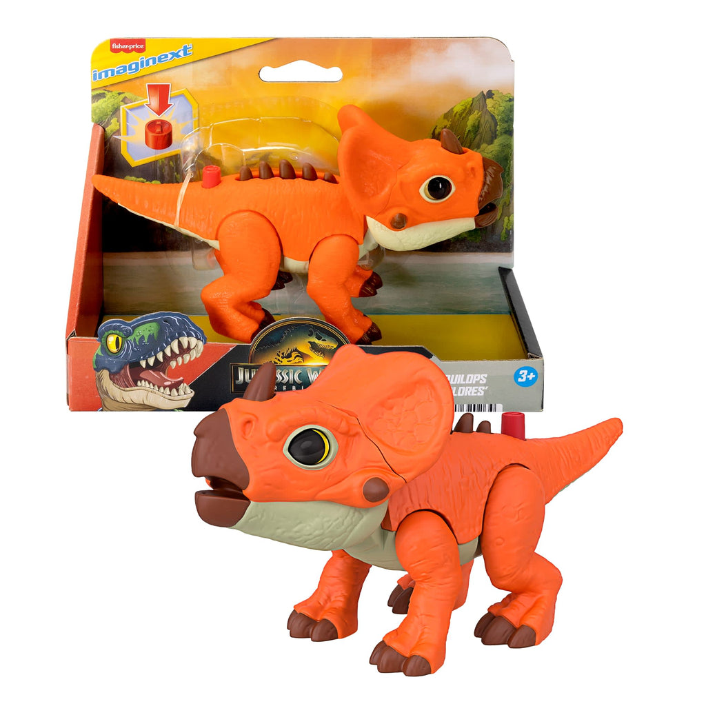 Fisher-Price Imaginext Jurassic World Rebirth Aquilops Dinosaur Action Figure With Motion