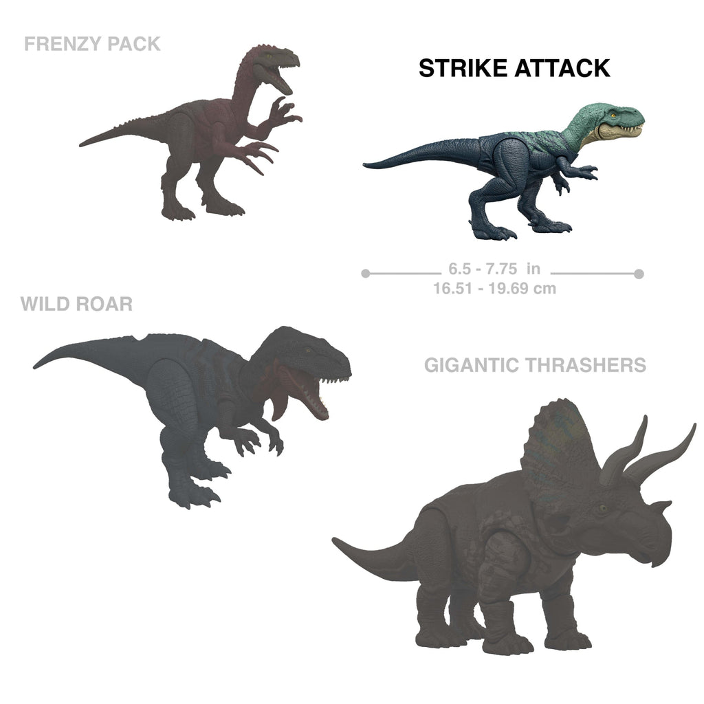 Jurassic World Rebirth Strike Attack Monolophosaurus Dinosaur Toy, Single Strike Action, Authentic & Posable