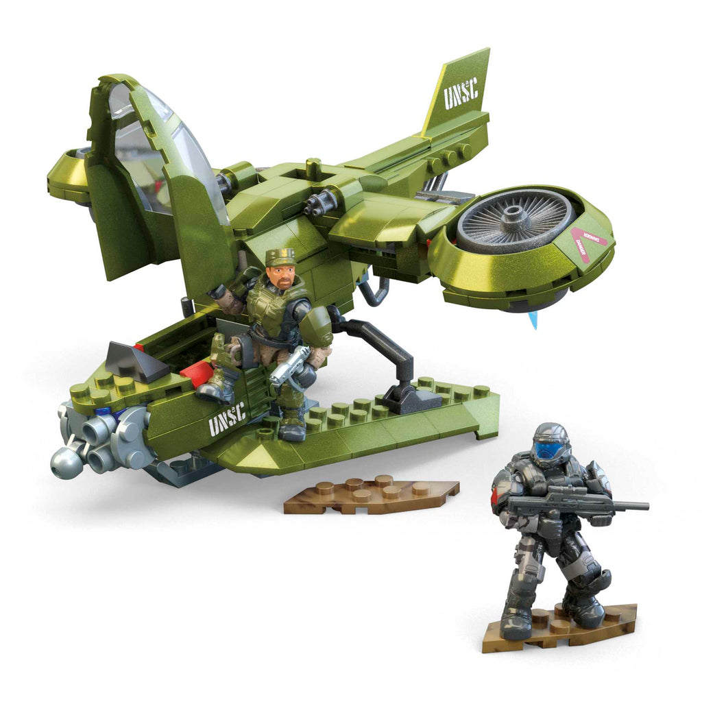 MEGA Halo UNSC Hornet Recon AIrcraft Building Toy With 2 Micro Action Figures (293 Pcs)