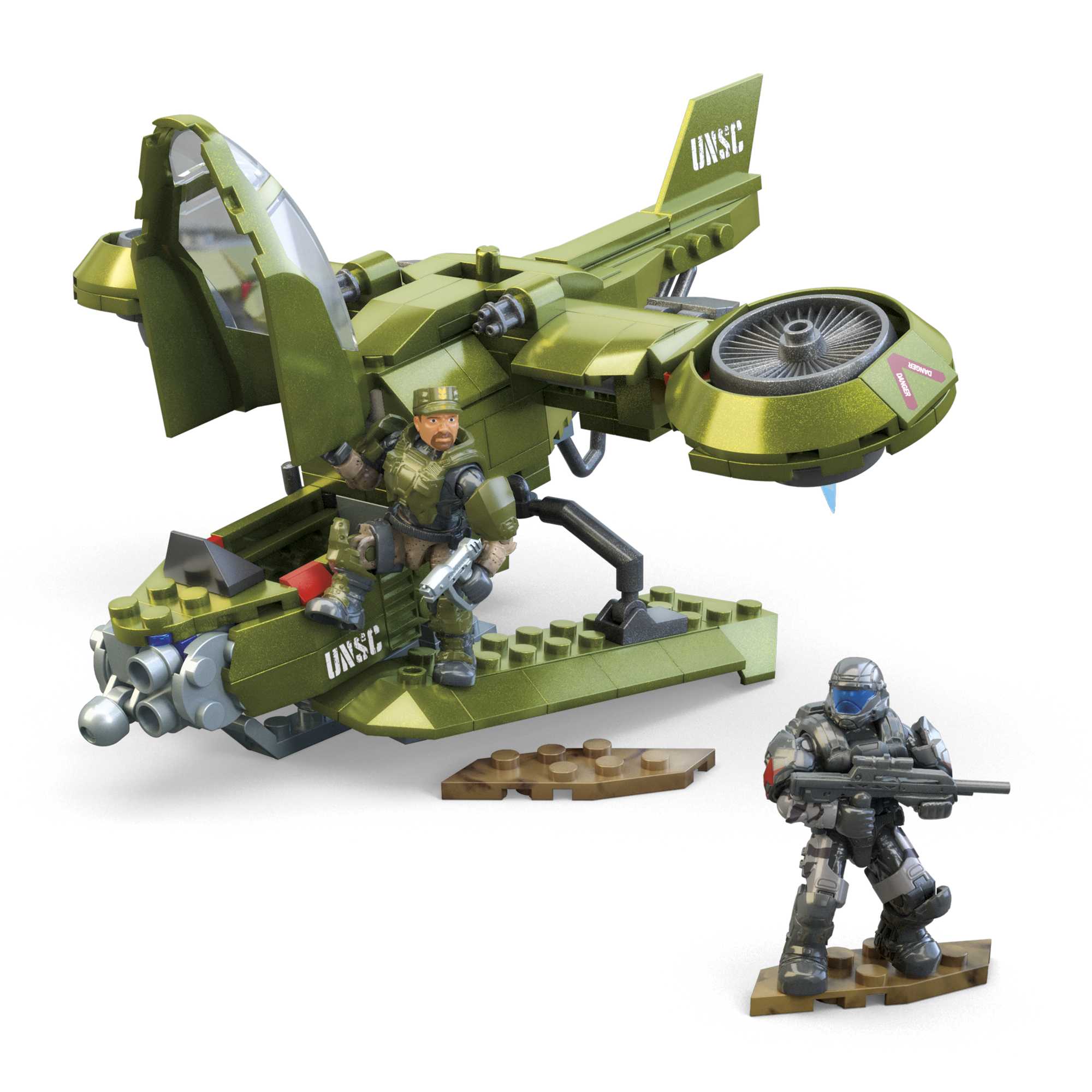 MEGA Halo UNSC Hornet Recon AIrcraft Building Toy With 2 Micro Action Figures (293 Pcs)