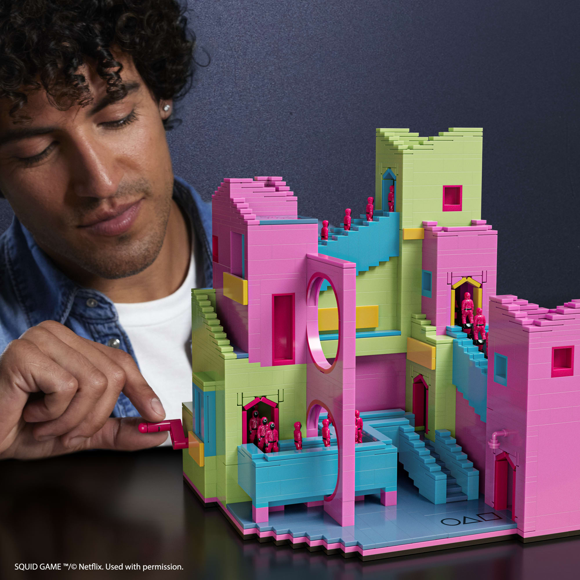 MEGA Squid Game Staircase Building Toy Kits With Action Figure (1707 Pieces) For Collectors