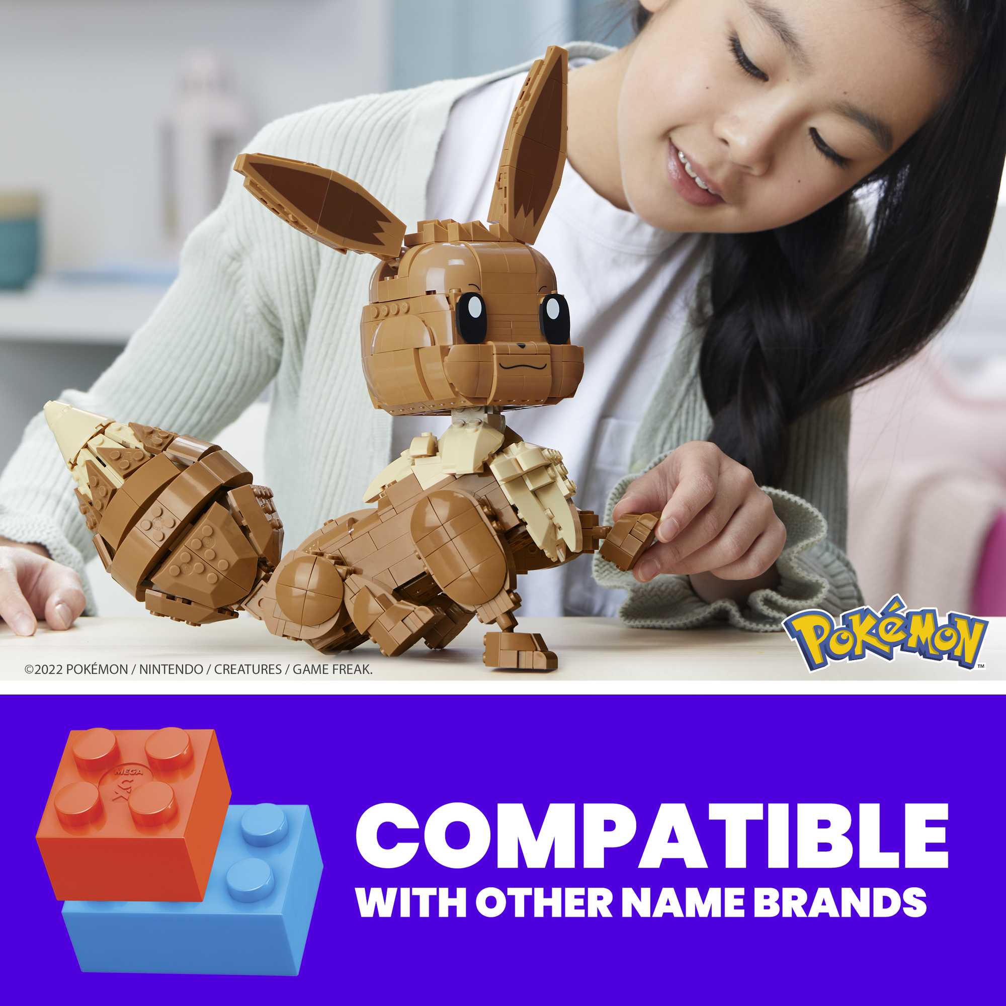 MEGA Pokémon Jumbo Eevee Toy Building Set, 11 Inches Tall