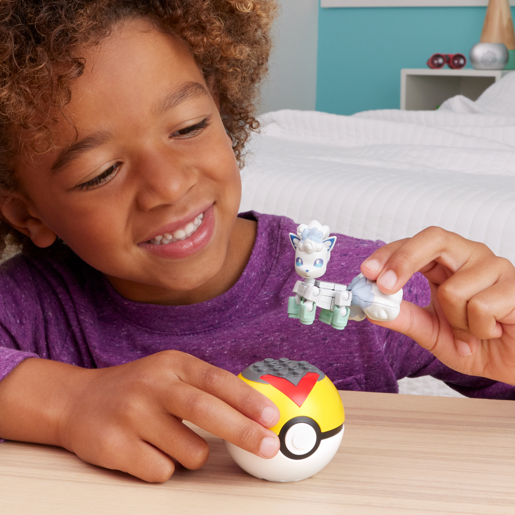 MEGA Pokémon Alolan Vulpix Building Toy Kit, Poseable Action Figure (28 Pieces) For Kids