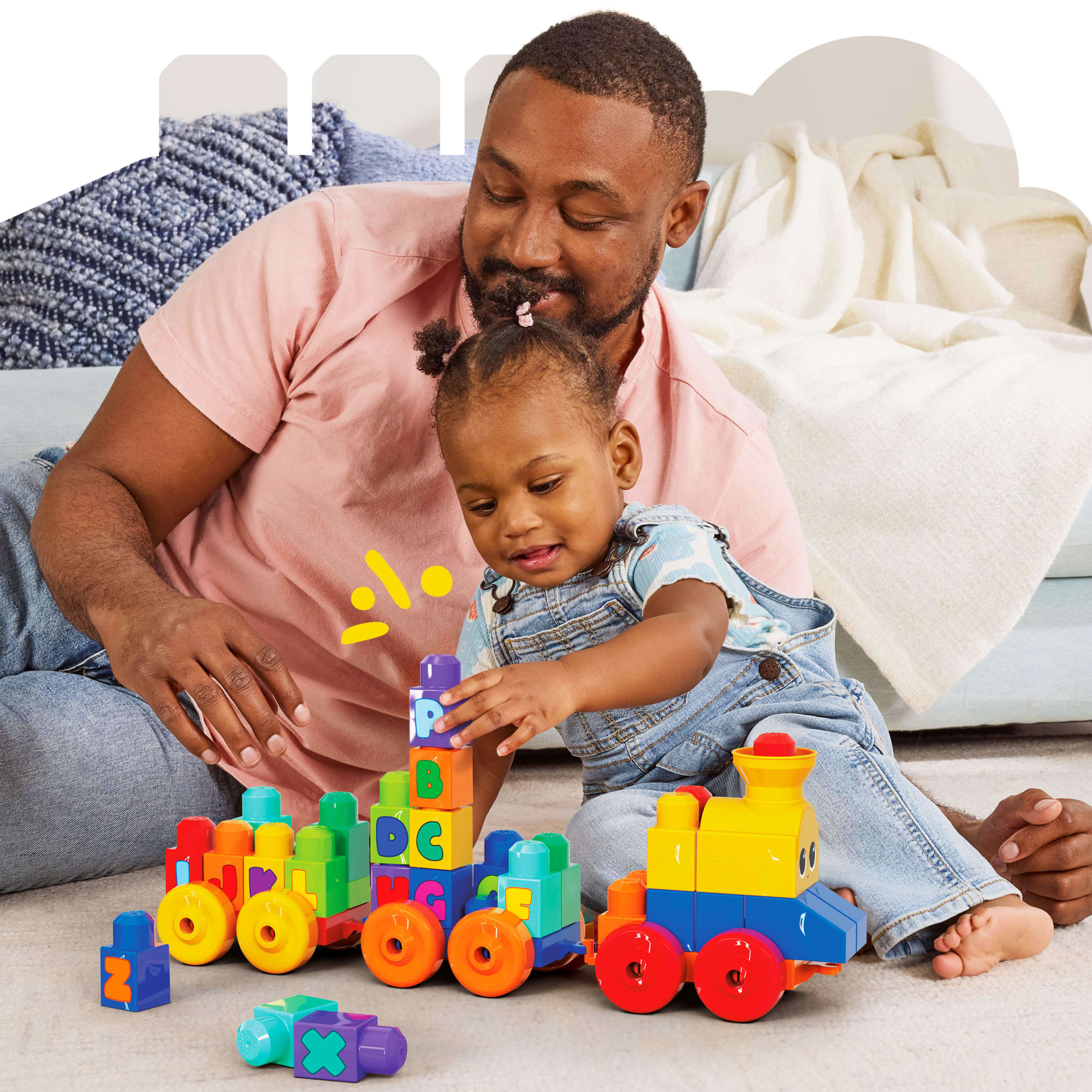 First Builders ABC Musical Train Toy Building Blocks With Music (50 Pieces) For Toddler