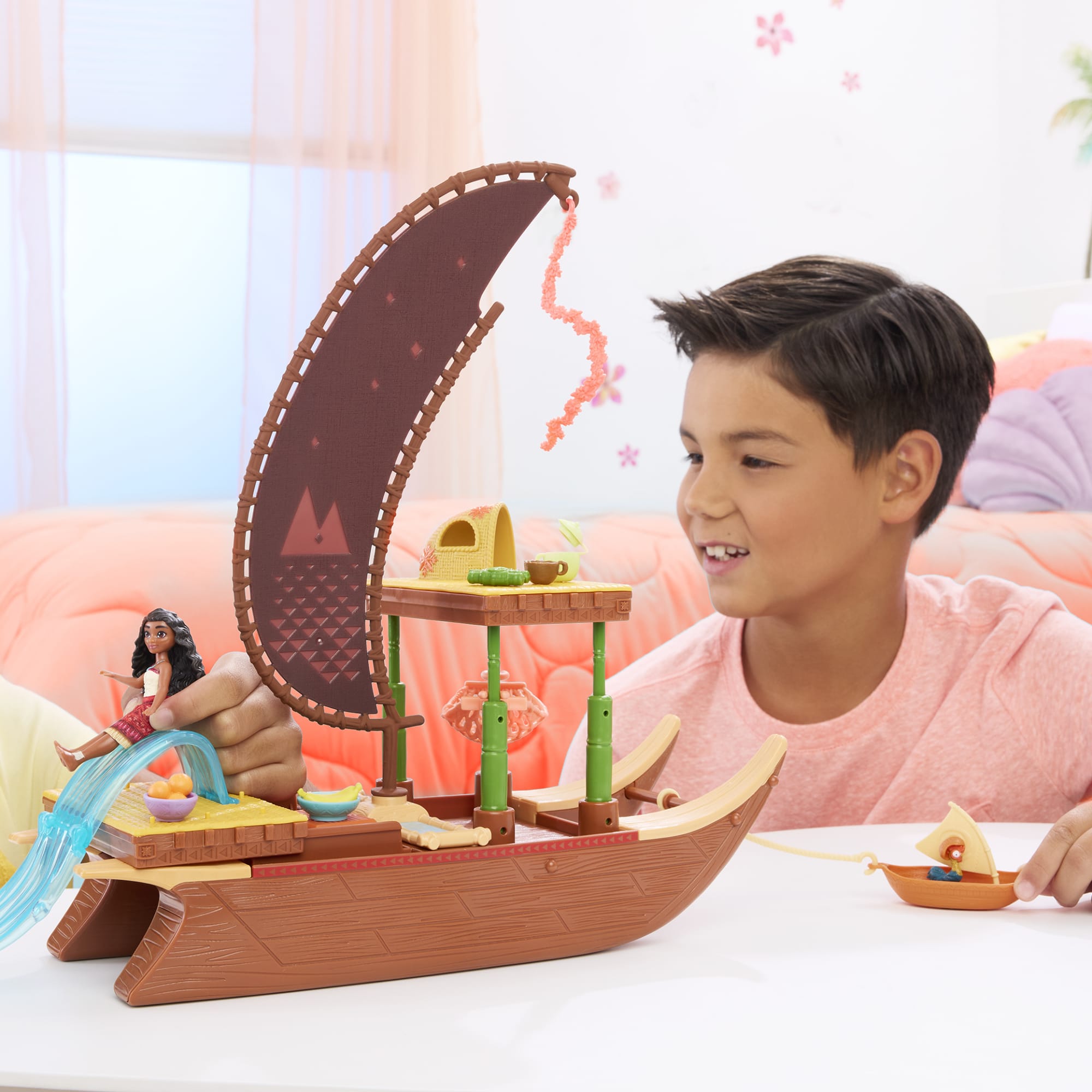 Moana 2 Set de Juego Bote de Aventuras con Mini Muñeca y Accesorios