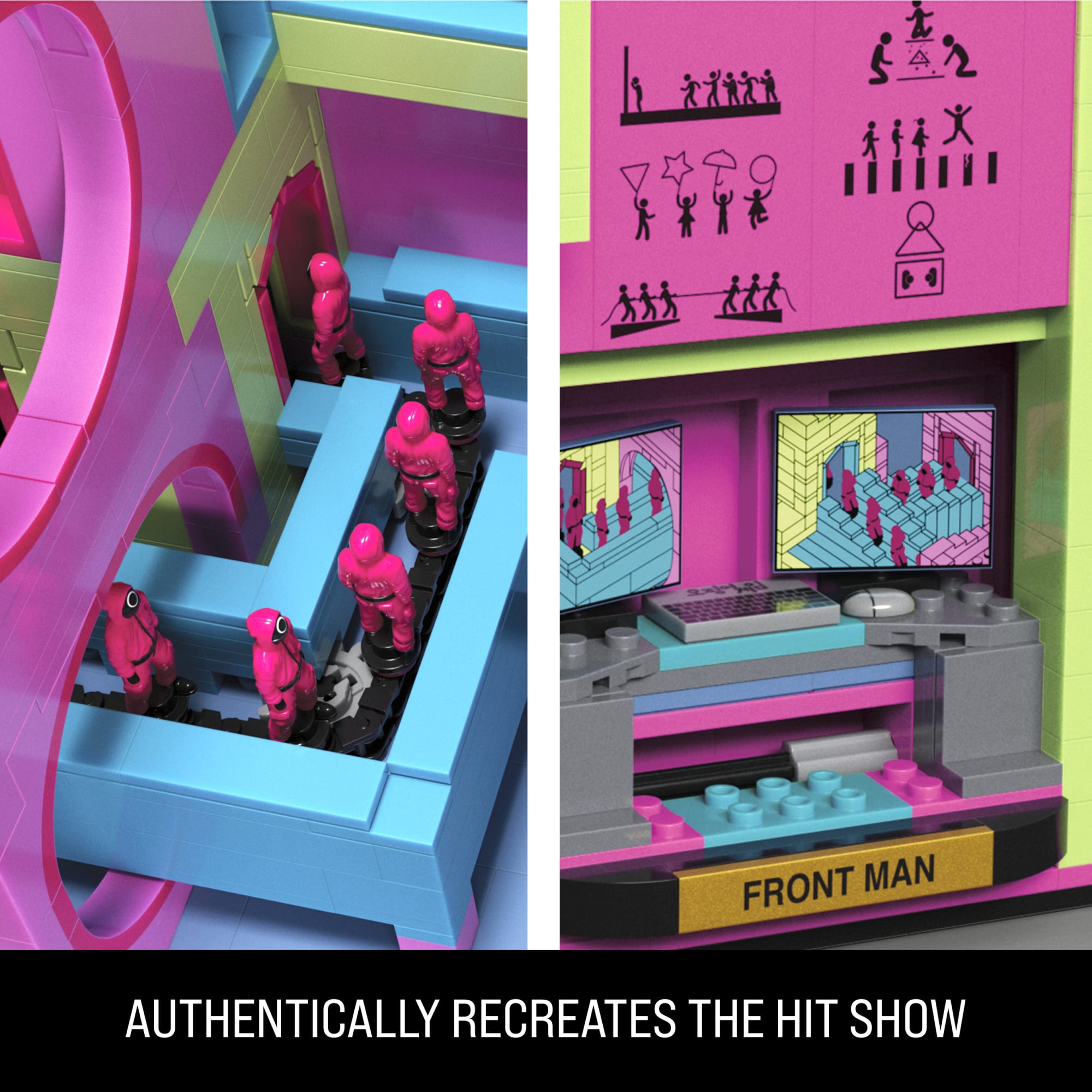 MEGA Squid Game Staircase Building Toy Kits With Action Figure (1707 Pieces) For Collectors