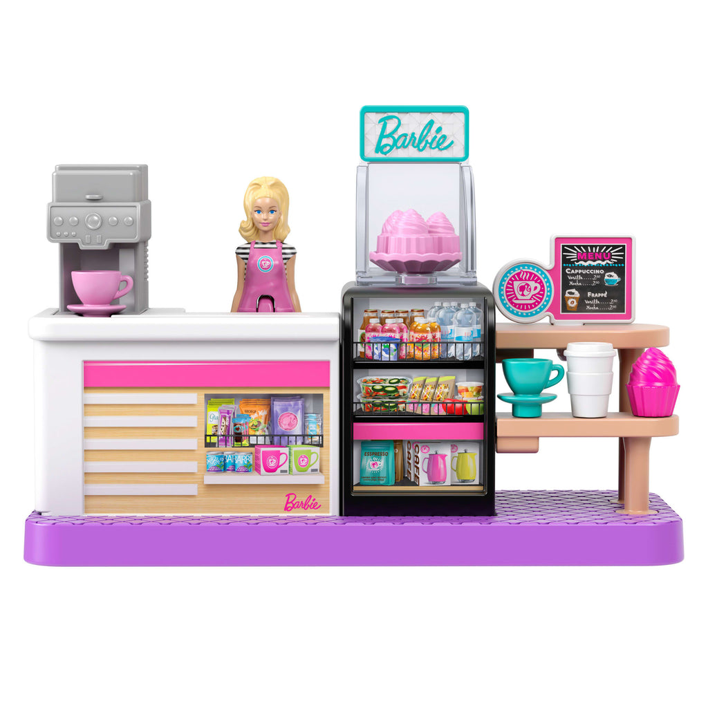 Barbie Mini BarbieLand Set de Juego Cafetería con Mini Muñeca