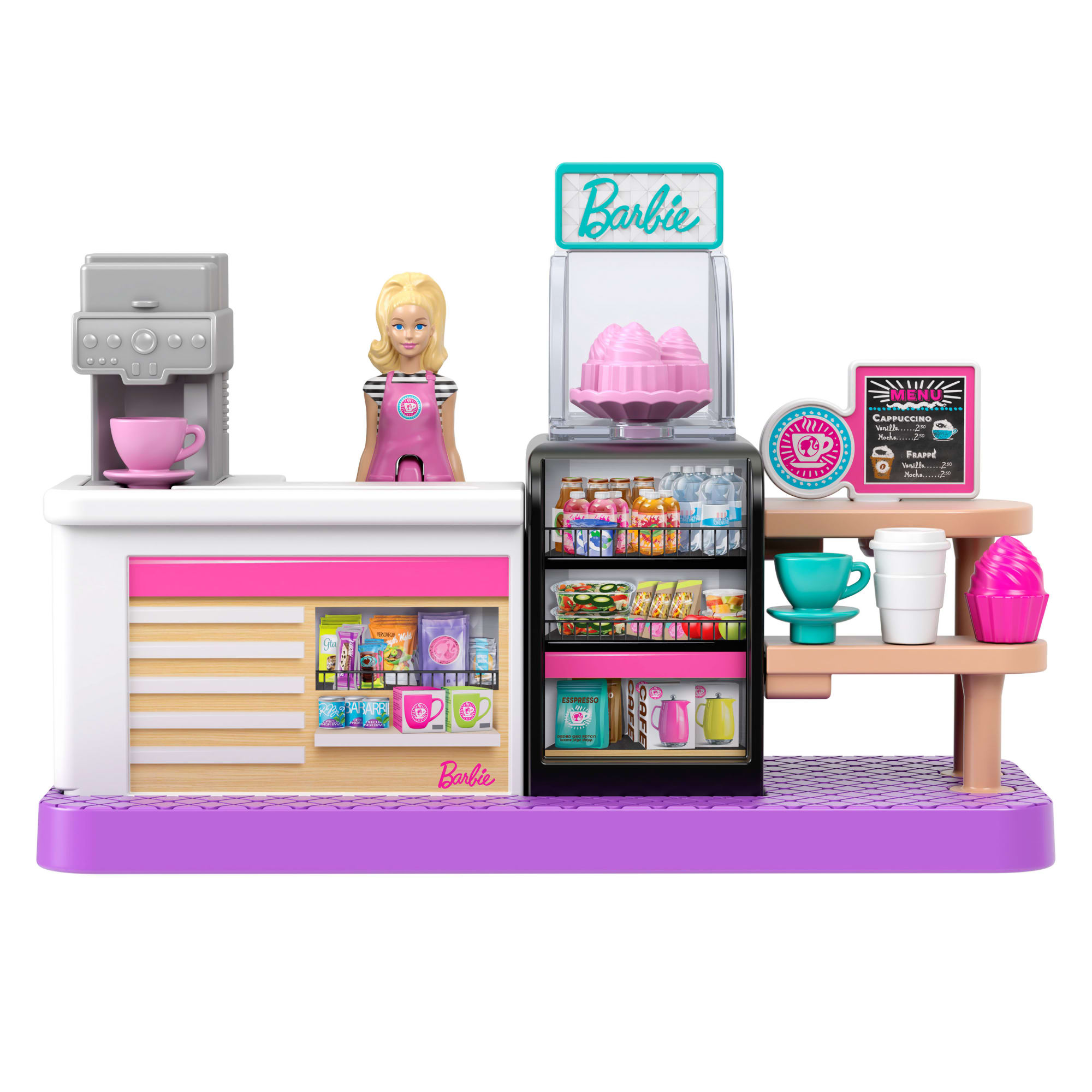 Barbie Mini BarbieLand Set de Juego Cafetería con Mini Muñeca