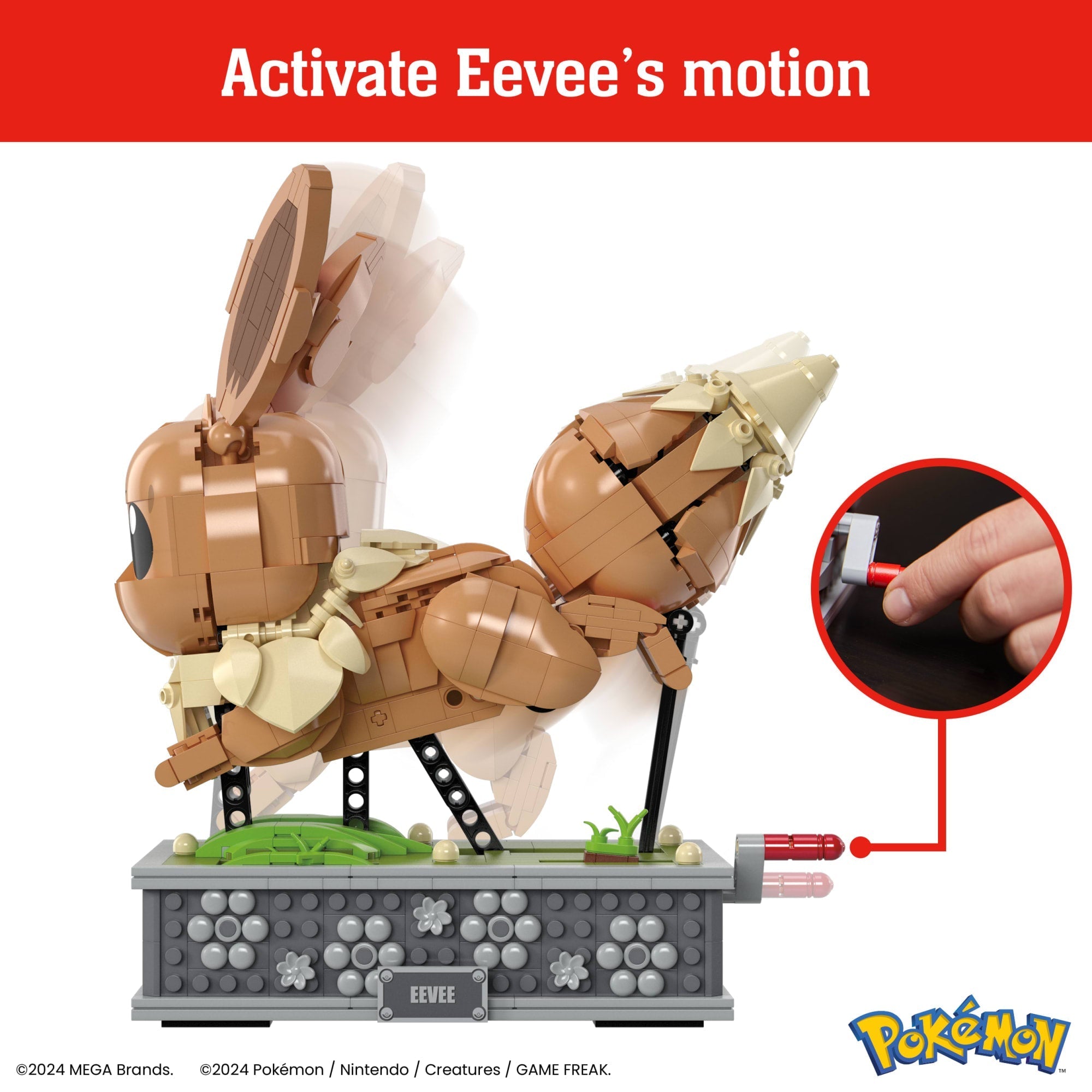 MEGA Pokémon Motion Eevee Building Toy Kit (1366 Pieces) For Collectors