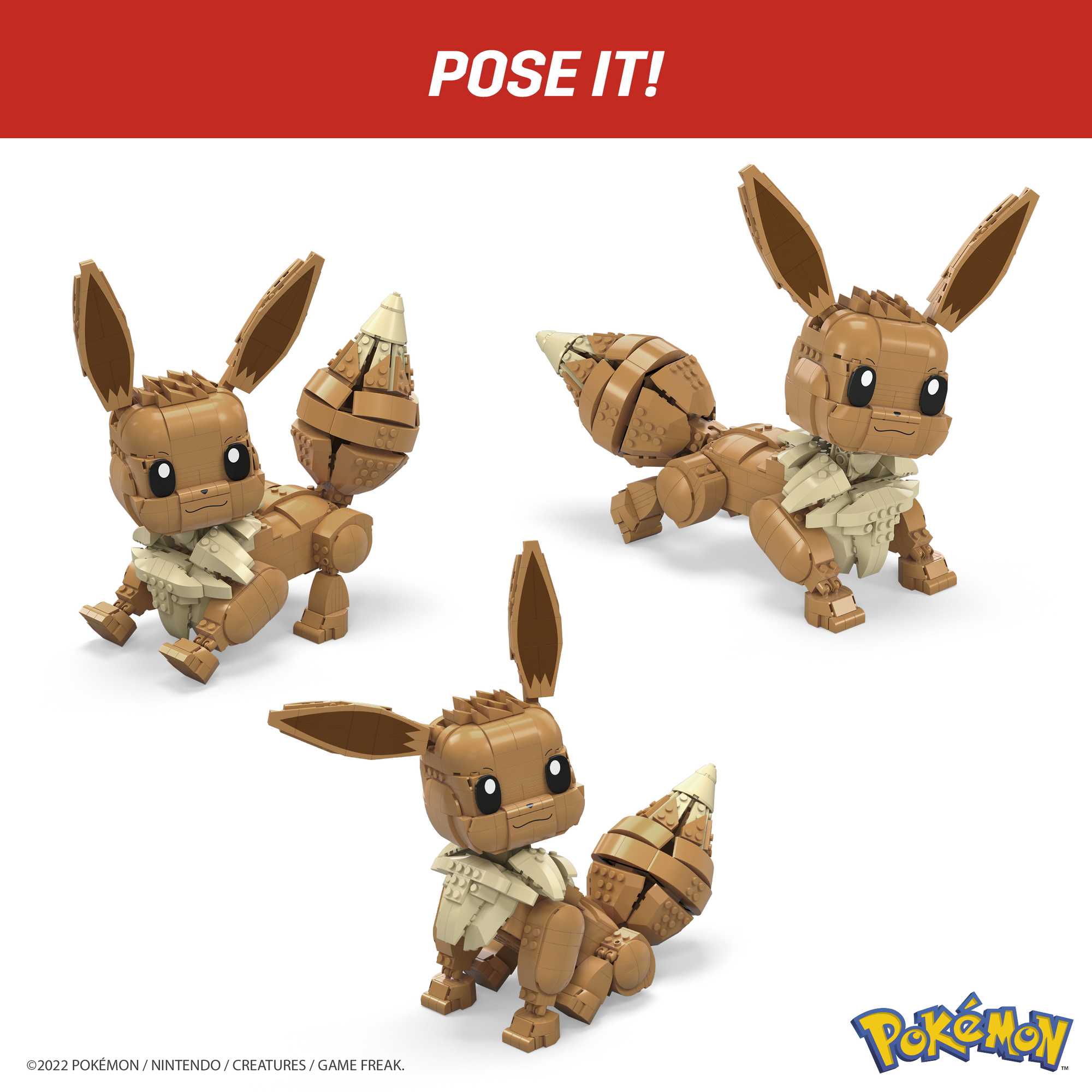 MEGA Pokémon Jumbo Eevee Toy Building Set, 11 Inches Tall