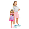 Barbie Large Dolls Muñeca Vestido Rosa con Morado Cabello Rubio 71 cm